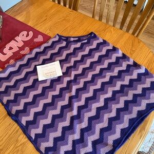 Missoni Purple Knit Chevron Poncho like new!